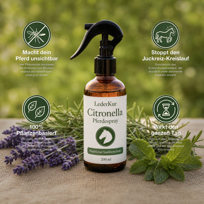 LederKur Citronella Pferdespray — Insektenschutz für Pferde & Ponys