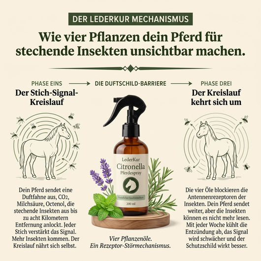 LederKur Citronella Pferdespray 3-Phasen-Mechanismus