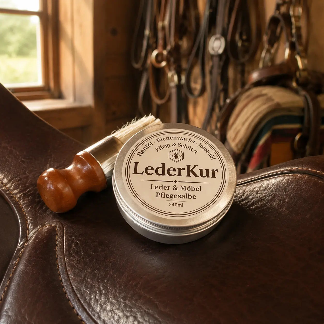 LederKur — Die alte Sattler-Salbe für Leder