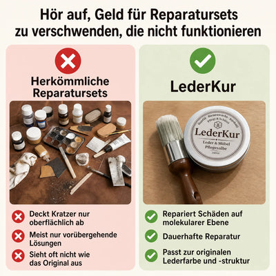 LederKur vs. herkömmliche Reparatursets — Vergleich
